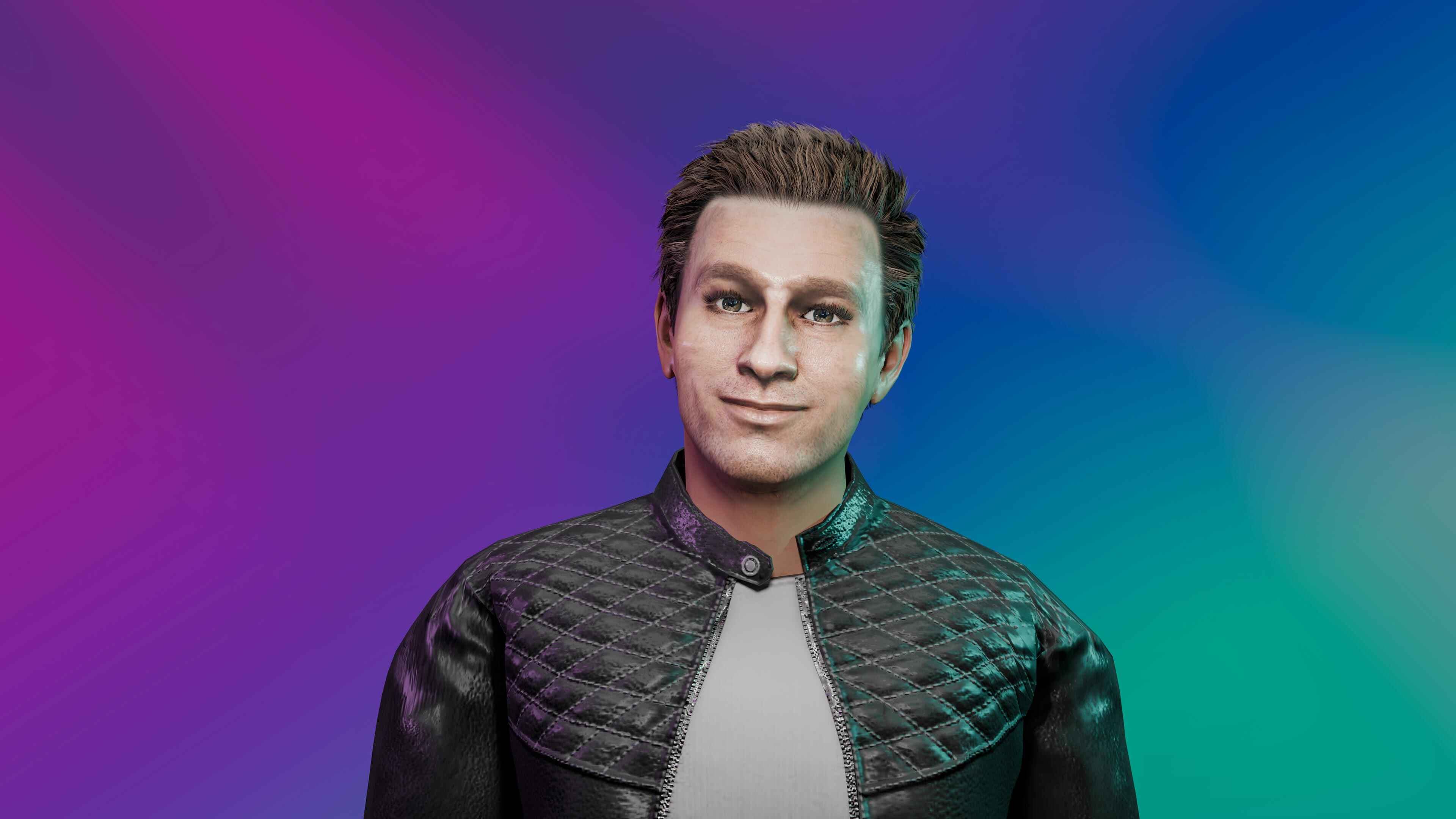 AI avatar interacting with a user from a laptop screen