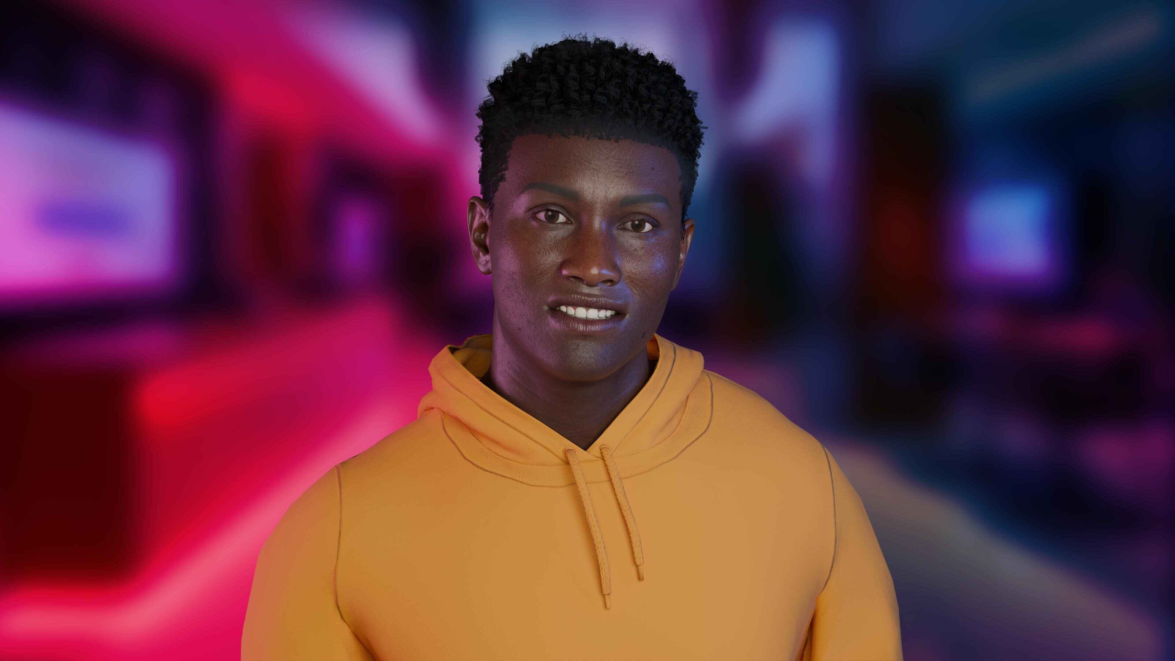 AI avatar interacting with a user from a laptop screen